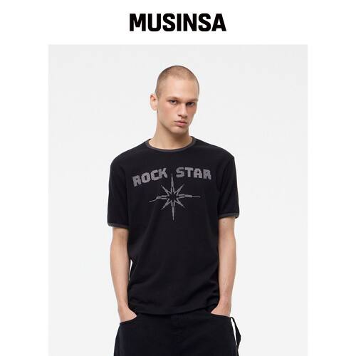 LEARVE WATER ROCKSTAR T恤 黑色 MUSINSA韩国官网直邮进口