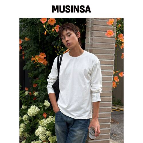 WEDNESDAY OASIS M/颜色圆领长袖T恤_IVORY(WB6T韩国官网直邮进口
