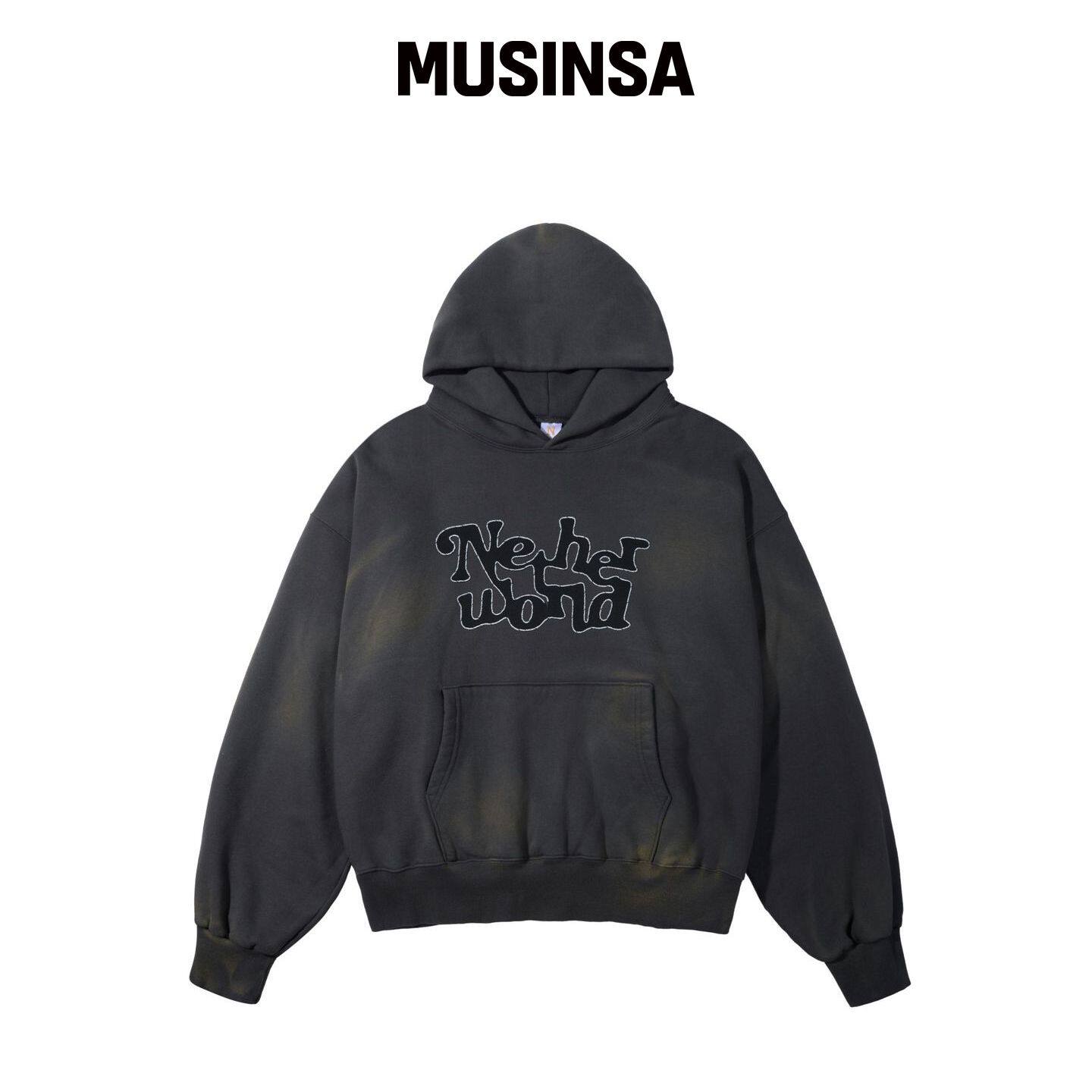 NETHERWORLD 酸洗连帽卫衣烟灰色 MUSINSA韩国官网直邮进口