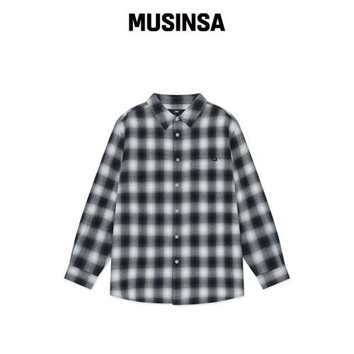 LMC LABEL POINT 法兰绒格纹衬衫黑色 MUSINSA韩国官网直邮进口