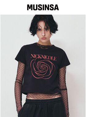 NICK&NICOLE ROSE SIGNATURE 短款上衣_黑色酒红韩国官网直邮进口