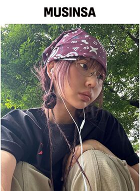 CHICKS 民族风波点围巾 酒红色韩国官网直邮进口