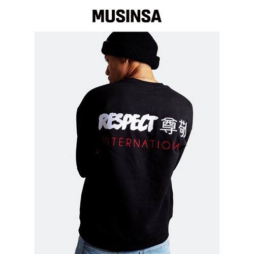 RESPECT HB国际茶色LOGO运动衬衫（黑色） MUSIN韩国官网直邮进口