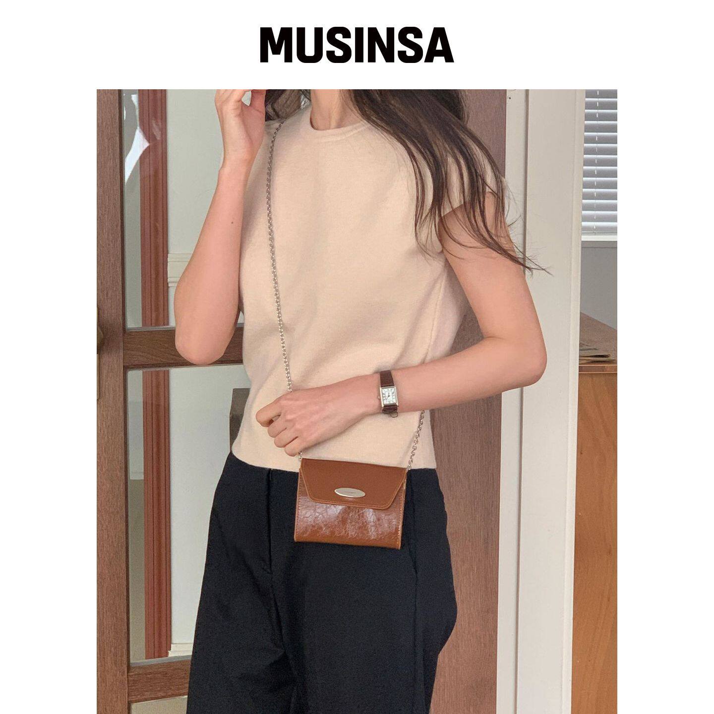 TOOAMO 斯特拉链条迷你包棕色 [牛皮] MUSINSA韩国官网直邮进口