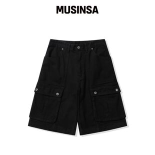 CGP 棉质斜纹工装短裤_黑色 MUSINSA韩国直邮官方正品