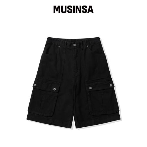 CGP 棉质斜纹工装短裤_黑色 MUSINSA韩国直邮官方正品