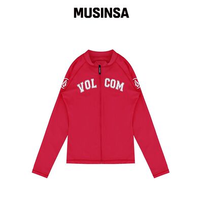 VOLCOM 女性拉链衫修身版型男款防晒泳衣（红色 韩国官网直邮进口