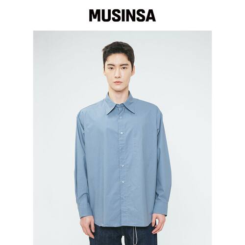 SLOWUNIVERSE HIDDEN POCKET OVER SHIRTS (BLUE韩国官网直邮进口