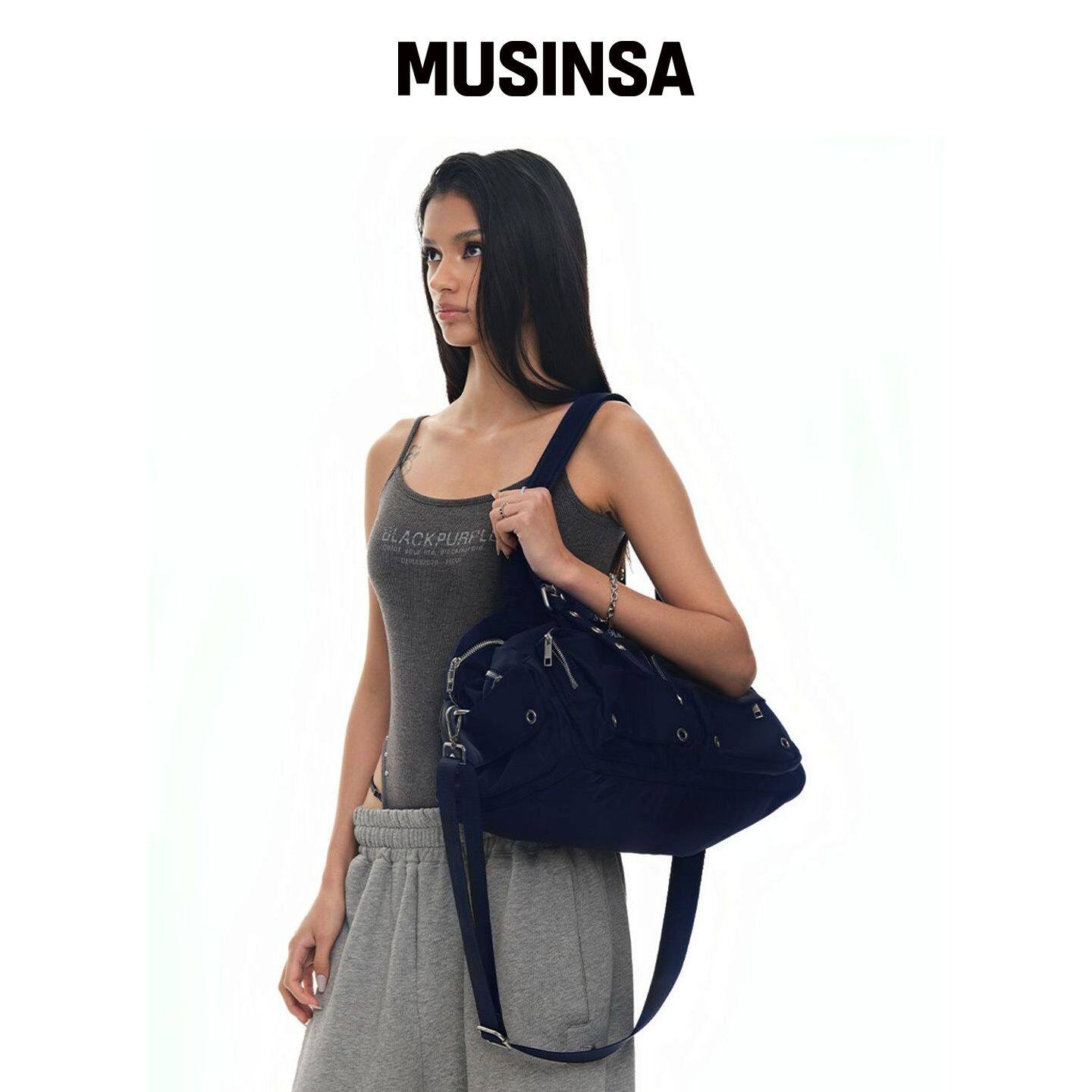 BLACK PURPLE Overload Cargo Bag_海军蓝 MUSIN韩国官网直邮进口