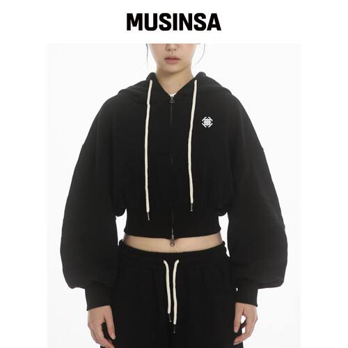 FANSHOW SYMBOL 连帽拉链卫衣 - 黑色韩国官网直邮进口MUSINSA