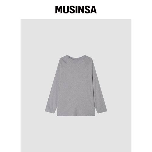 THE LILLE RAGLAN BOXY TEE_灰色 MUSINSA韩国官网直邮进口
