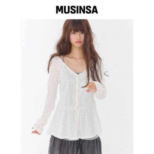 EXPIRED GIRL Eve 层叠开衫象牙白 MUSINSA韩国官网直邮进口