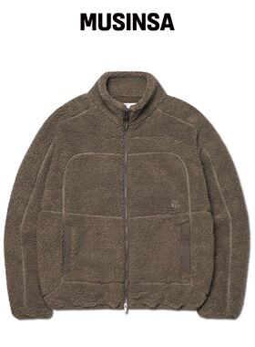 NOMANUAL TRACE SHERPA FLEECE 外套 - 卡其灰韩国官网直邮进口
