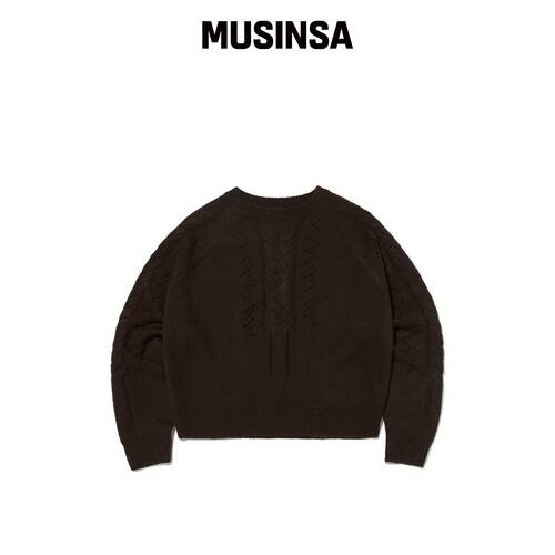 SUADE 损坏的 Cable Knit [棕色]韩国官网直邮进口MUSINSA