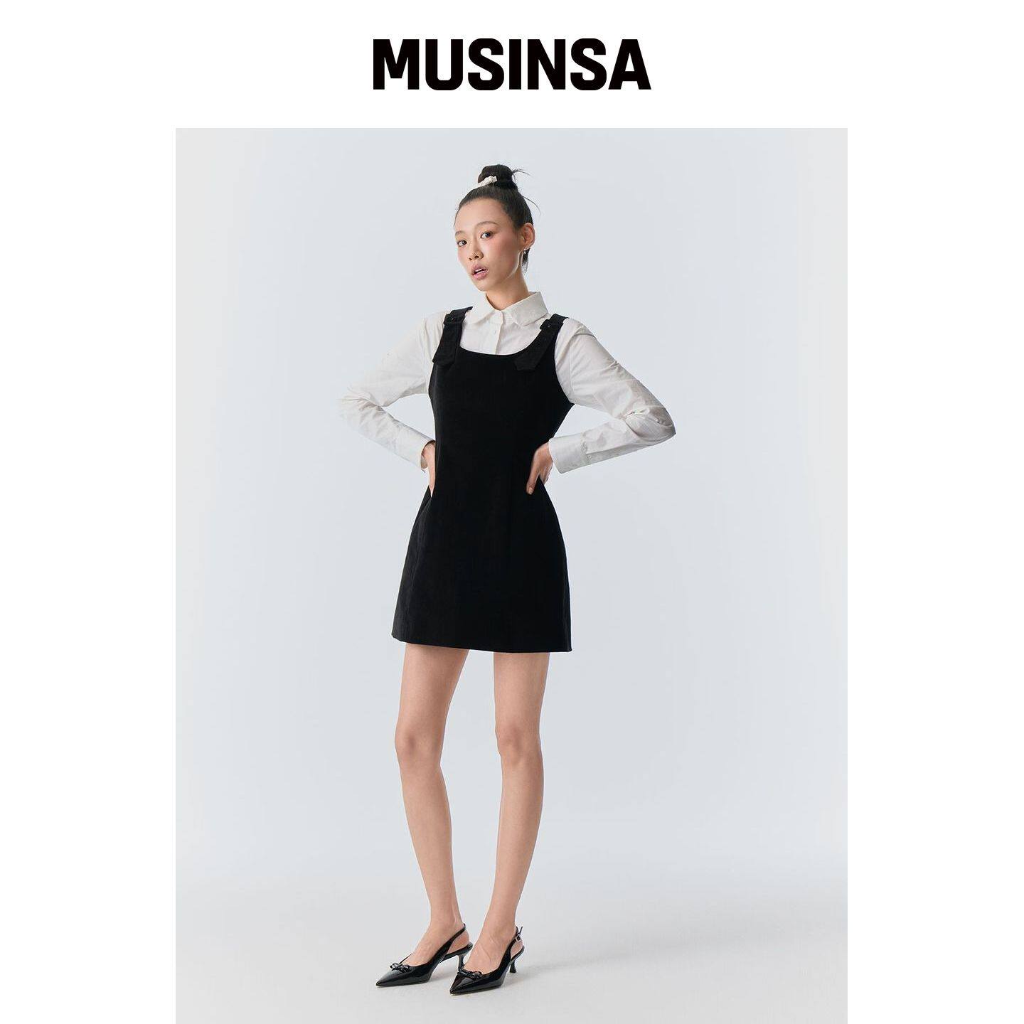 Bb' BENETTON 灯芯绒连衣裙(黑色) MUSINSA韩国直邮官方正品