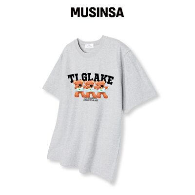 TI.GLAKE SWAG BEAR 短袖T恤 浅灰色韩国官网直邮进口
