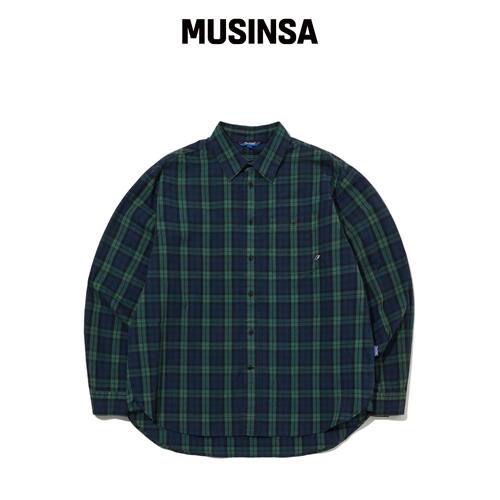 PENFIELD 水洗棉格纹衬衫绿色_FS1WR52U韩国官网直邮进口MUSINSA