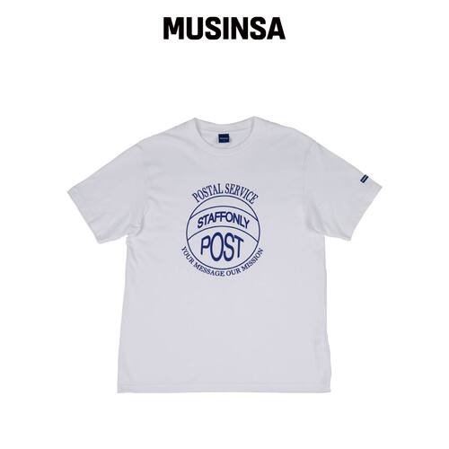 STAFFONLY STAMP-FRONT TEE (白色)韩国官网直邮进口MUSINSA