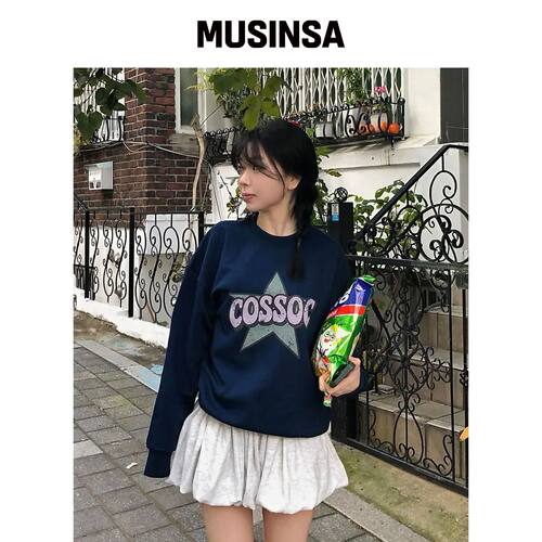 COSO 彩色星星图案运动卫衣 (海军蓝)韩国官网直邮进口MUSINSA