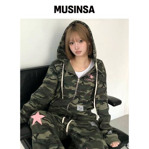 COIRIS 格纹迷彩双面连帽外套 男女通用 MUSINSA韩国官网直邮进口