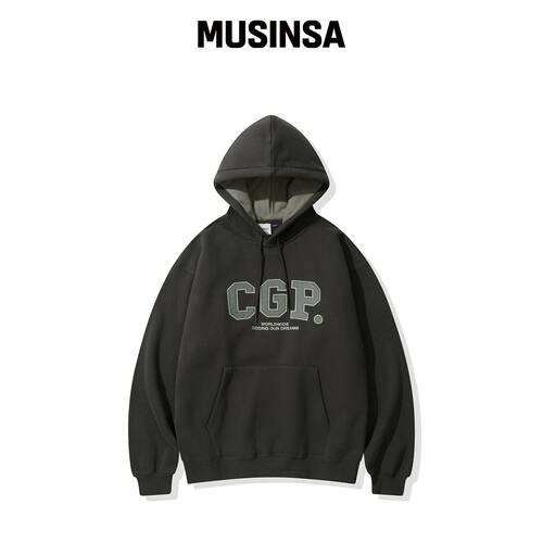 CGP CGP 阿奇标志连帽卫衣_炭灰 MUSINSA韩国官网直邮进口