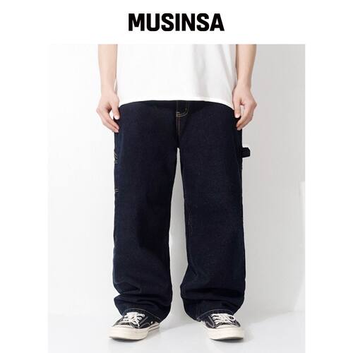 QT8 GARMENTS OC Raw Denim 工装裤（深蓝色） M韩国官网直邮进口