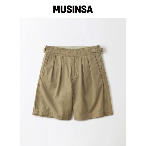 OUTSTANDING COTTON LINEN GURKHA SHORTS_KHAKI韩国官网直邮进口