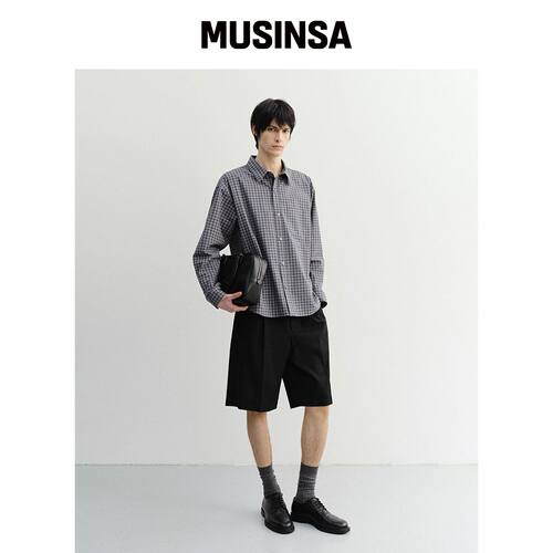 DUNST FOR MEN CROPPED CHECKED SHIRT_UNISEX_U韩国官网直邮进口