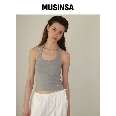 SOMEWHEREBUTTER 灰色吊坠无袖上衣 MUSINSA韩国官网直邮进口