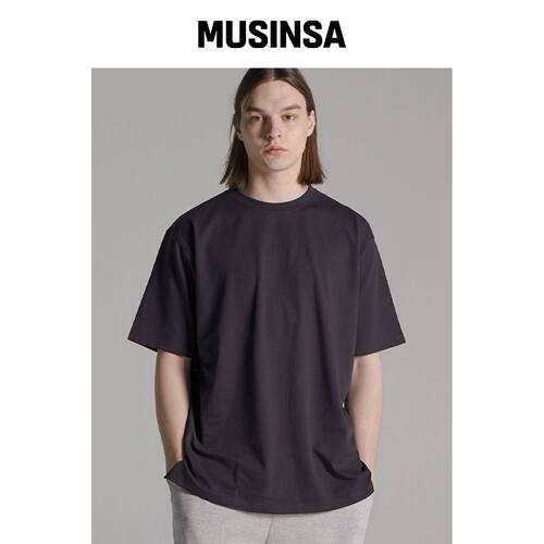 LA MAISON STUDIO UNISEX 菲玛棉层叠短袖黑色(F韩国官网直邮进口
