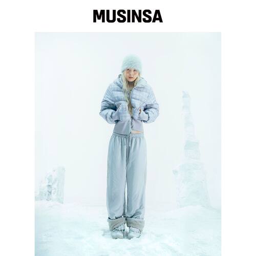 OJOS 可翻转格纹填充夹克 / 灰色 MUSINSA韩国直邮官方正品