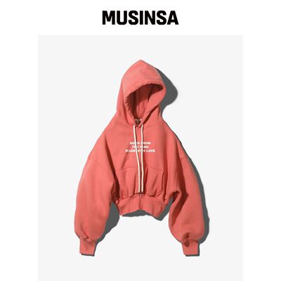 FANSHOW MWL CROP FLEECE-LINED(起毛) 连帽卫衣韩国官网直邮进口