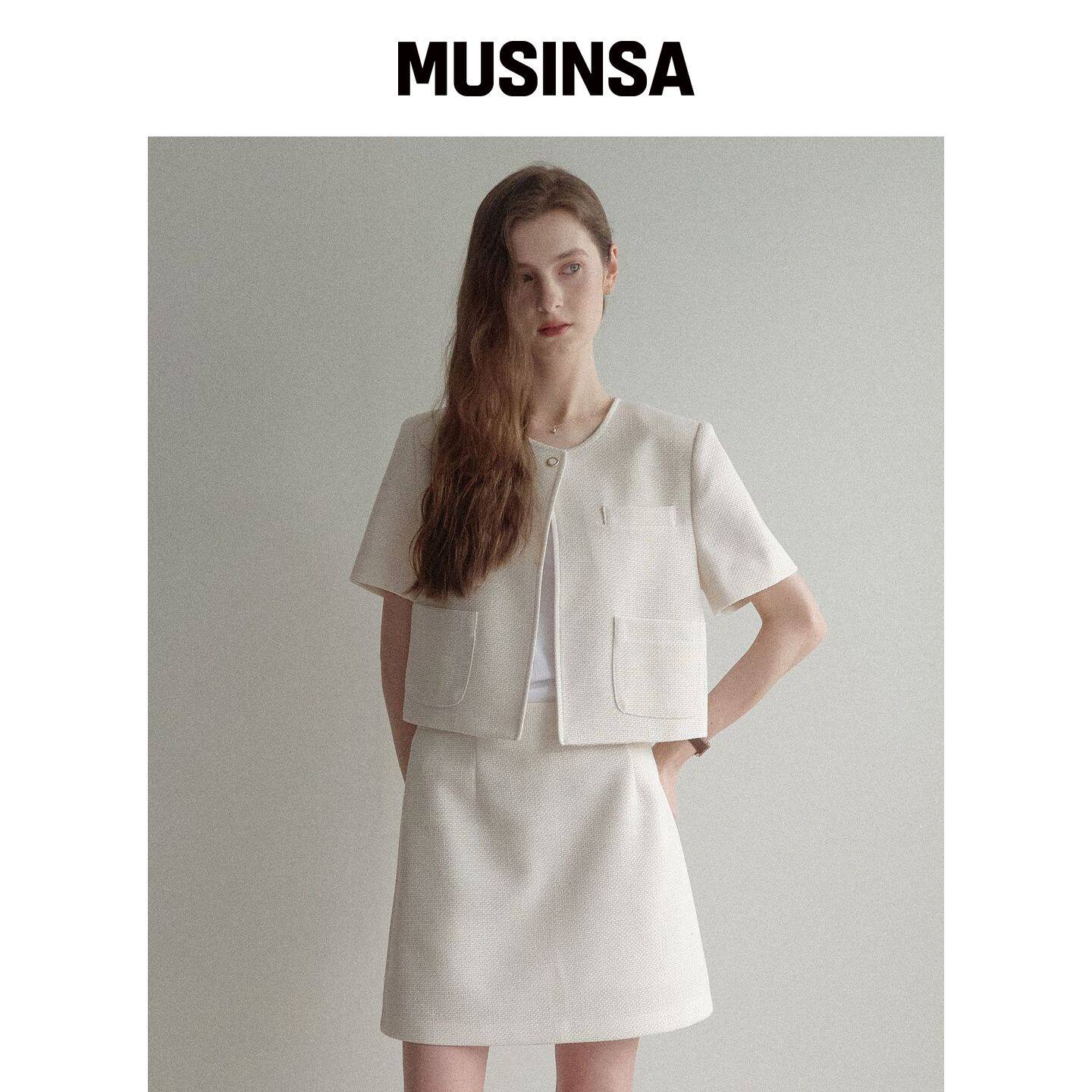 LENAV 一款呢料短款夹克(IVORY) MUSINSA韩国直邮官方正品