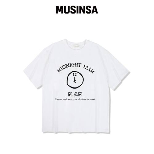 MIDNIGHT12AM 12M.AM LOGO 短袖T恤 WHITE韩国官网直邮进口
