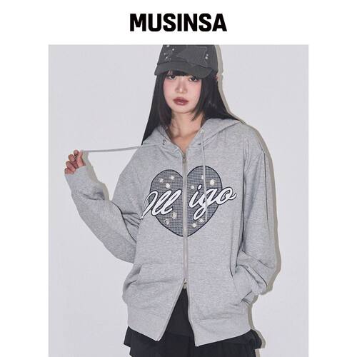 ILLIGO 格纹心形ISLE连帽拉链衫MELAAN MUSINSA韩国官网直邮进口