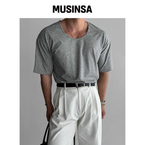 BOWLOW PRODUCT 棉质圆领T恤 [灰色] MUSINSA韩国直邮官方正品