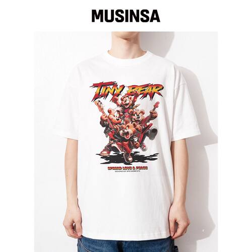 QT8 GARMENTS OC 小熊乐队T恤（象牙色）韩国官网直邮进口MUSINSA