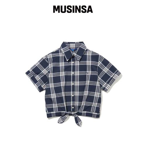 PENFIELD 蝴蝶结短款衬衫海军蓝_FS2WR93F韩国官网直邮进口