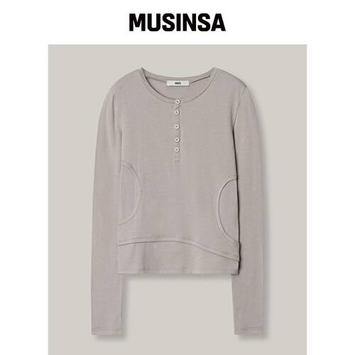 ORDES 双层剪裁T恤 - 浅灰色 MUSINSA韩国直邮官方正品