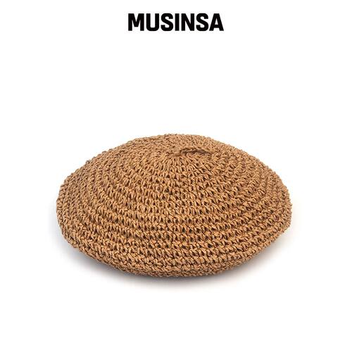 UNIVERSAL CHEMISTRY RATTAN 夏季棕色贝雷帽 MU韩国官网直邮进口