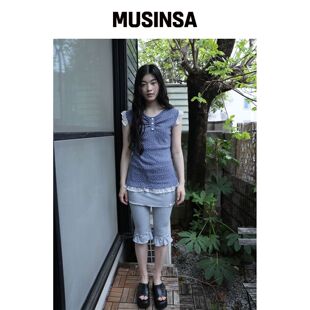 UGLYSHADOW 荷叶边卡普里裙裤（深灰色）韩国官网直邮进口MUSINSA