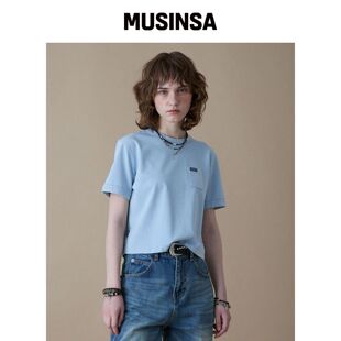 PENFIELD 水洗基础口袋短袖T恤 天空蓝_FR2KT01F韩国官网直邮进口