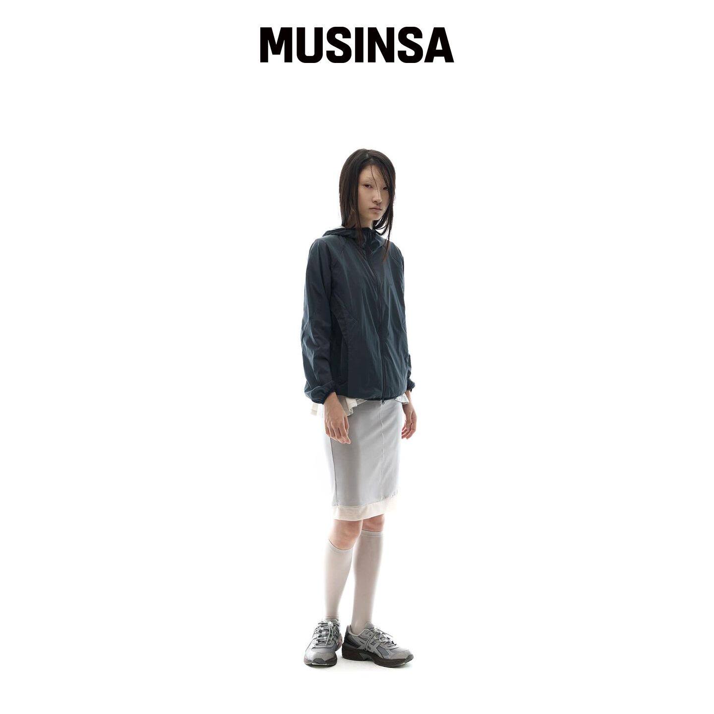OJOS 拼接轻便风衣 / 炭灰色 MUSINSA韩国官网直邮进口