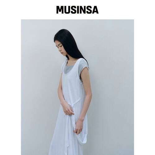 CACELE 2WAY TIE 无袖连衣裙，白色韩国官网直邮进口MUSINSA