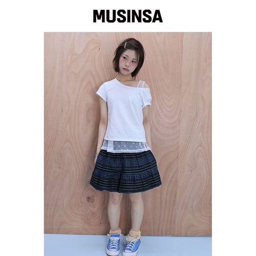 MUWM 两穿扣皱裙 2way Button Shirring Skirt (韩国官网直邮进口