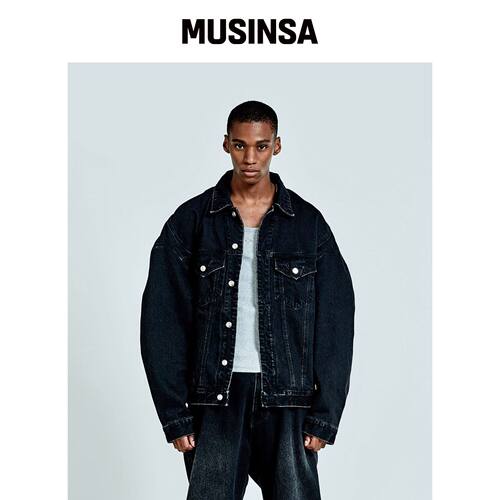 51PERCENT 早秋牛仔外套黑色时尚百搭MUSINSA韩国官网直邮进口