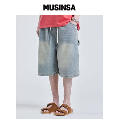 VTWO 卡宾特伯穆达牛仔短裤 (沙蓝色) MUSINSA韩国直邮官方正品