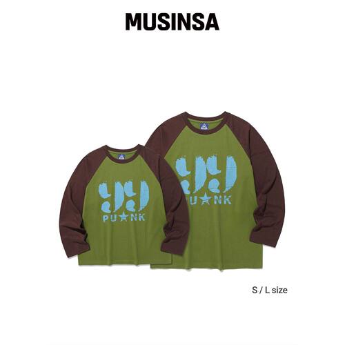 ISTKUNST 99 PUNK RAGLAN LS TEE_橄榄色(IK2EFM韩国官网直邮进口