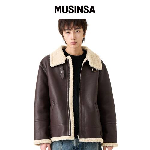 GRAYBLVD BW 羊羔毛夹克 GKDJP15 (BROWN) MUSIN韩国官网直邮进口