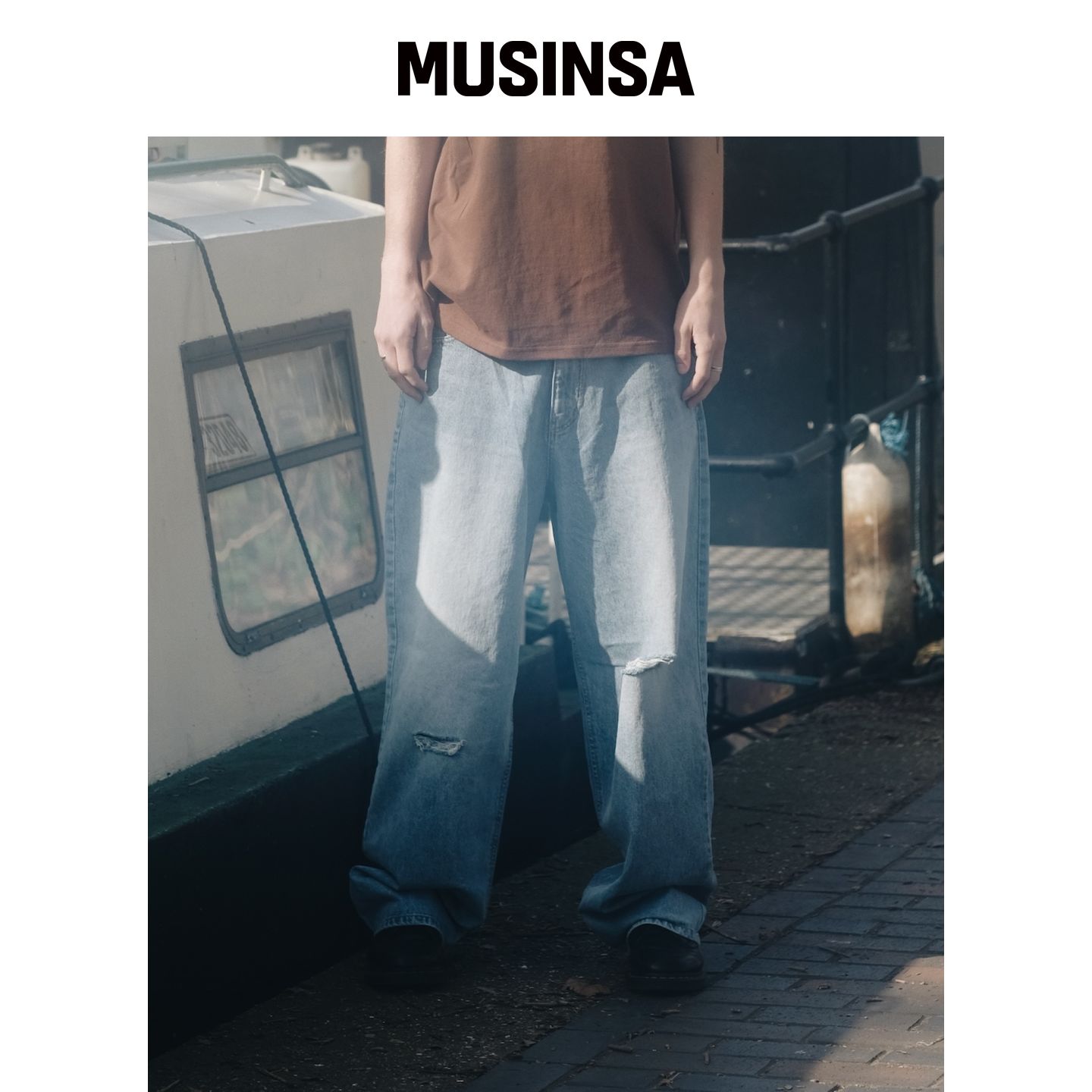 ERTR 浅蓝色信封牛仔裤 MUSINSA韩国官网直邮进口图片
